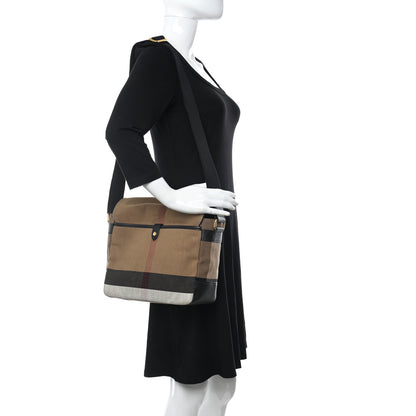 Burberry Canvas Mega Check Small Baildon Messenger Bag Black 3 of 9