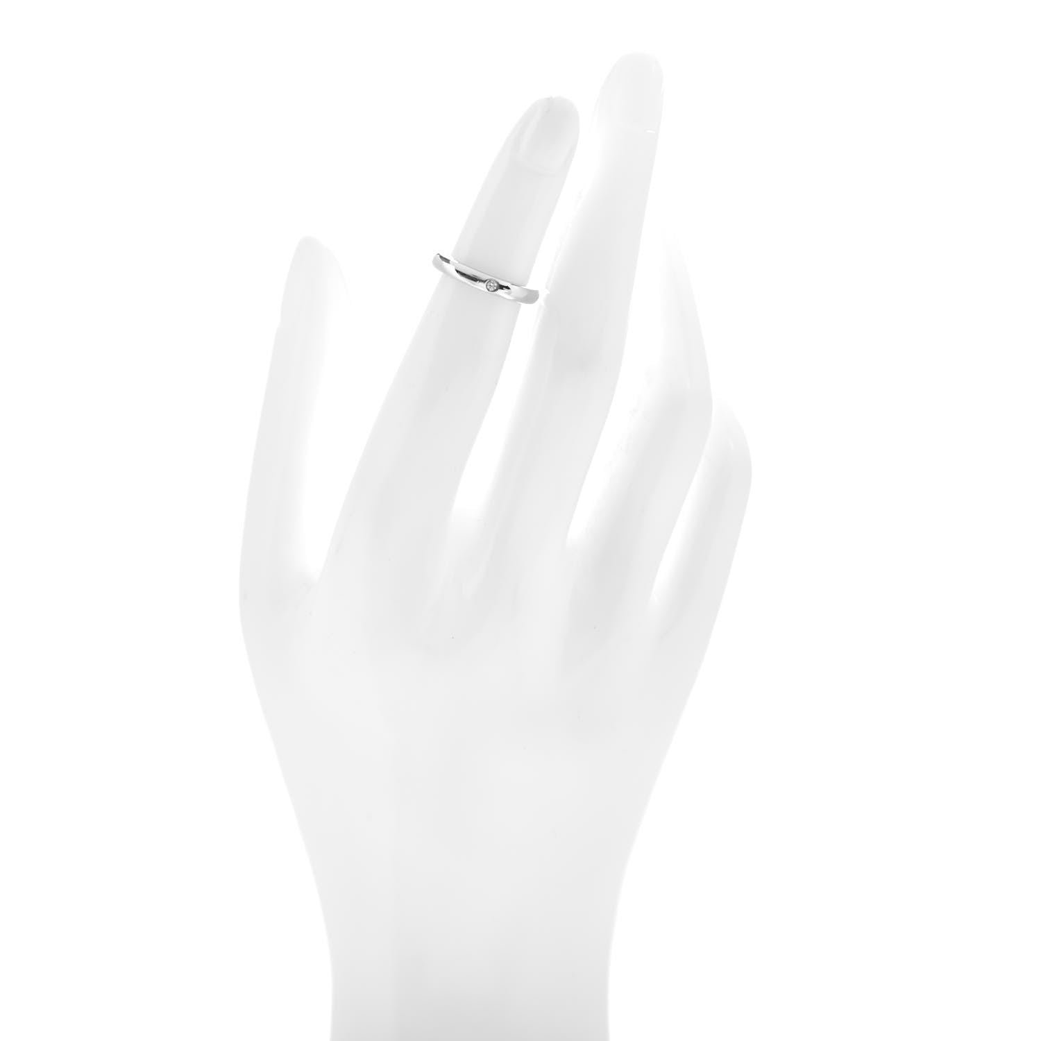 Tiffany Platinum Diamond Elsa Peretti Band Ring 45 3.25 2 of 6
