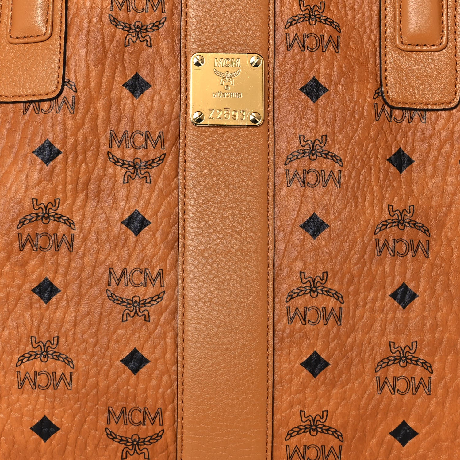 MCM Visetos Medium Liz Reversible Shopper Tote Cognac 7 of 20
