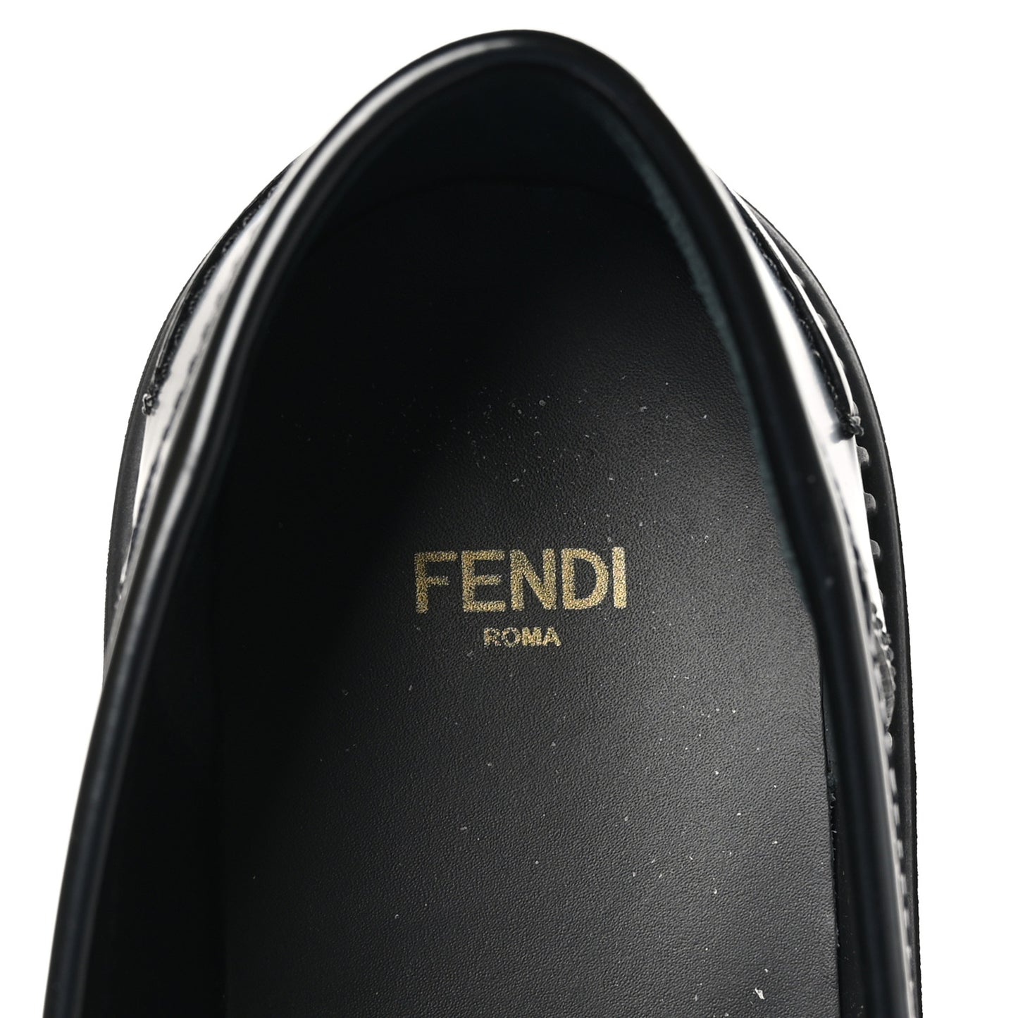 Vitello Abrasivato Fendigraphy 50mm Loafers 38.5 Black