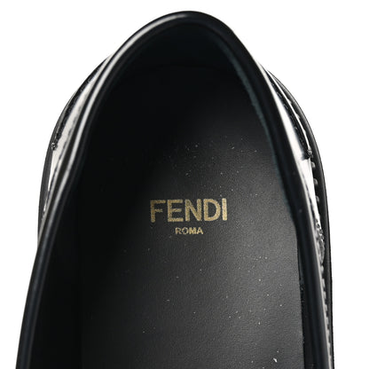 Fendi Vitello Abrasivato Fendigraphy 50mm Loafers 38.5 Black 8 of 12