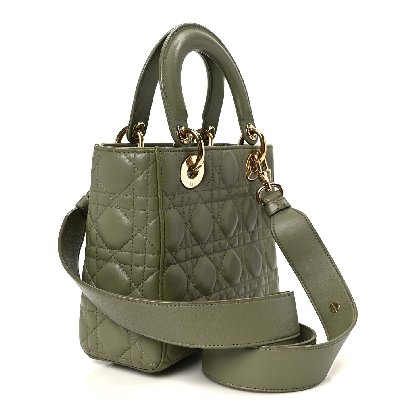 Lambskin Cannage Small My ABCDior Lady Dior Peyote Green