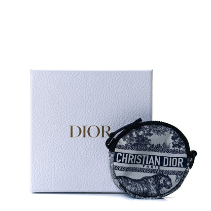 Christian Dior Technical Fabric Embroidered Toile De Jouy DiorTravel Round Coin Purse Blue 7 of 7