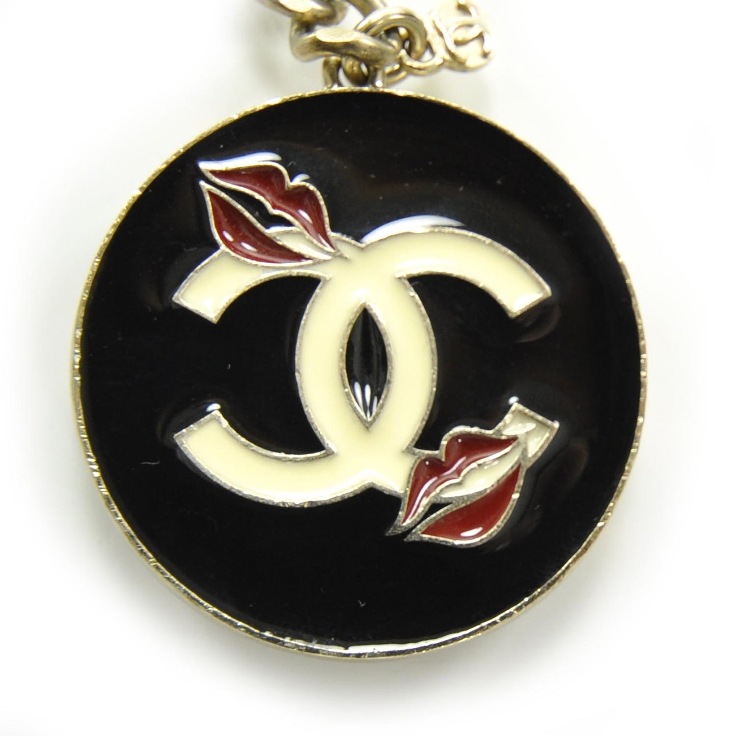 Lipstick CC Kisses Chain Belt Gold