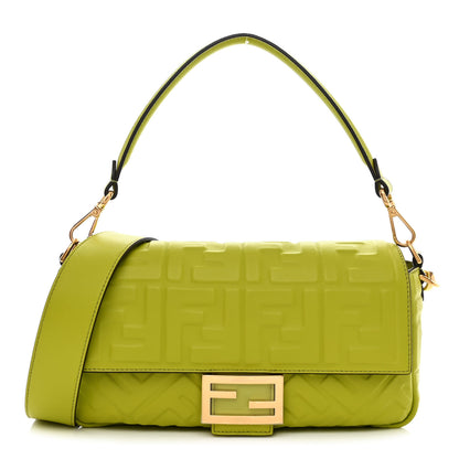 Fendi Nappa FF 1974 Embossed Baguette Wasabi 1 of 10