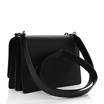 Saint Laurent Grained Calfskin Medium Monogram Sunset Satchel Black 2 of 12