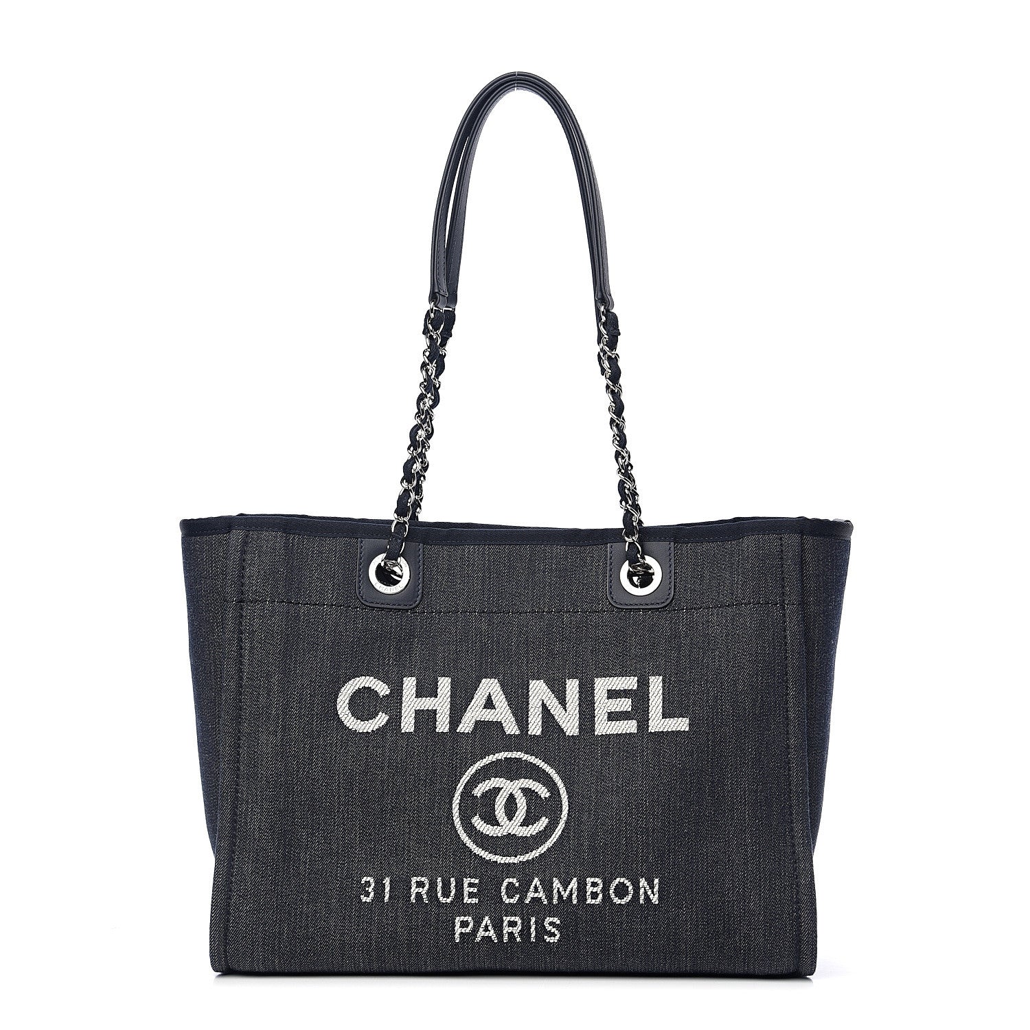 Chanel Canvas Small Deauville Tote Blue 1 of 10