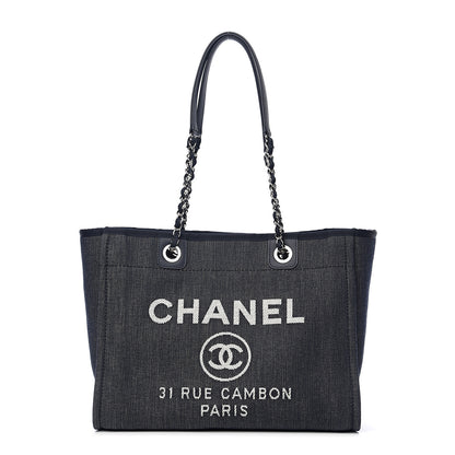 Chanel Canvas Small Deauville Tote Blue 1 of 10