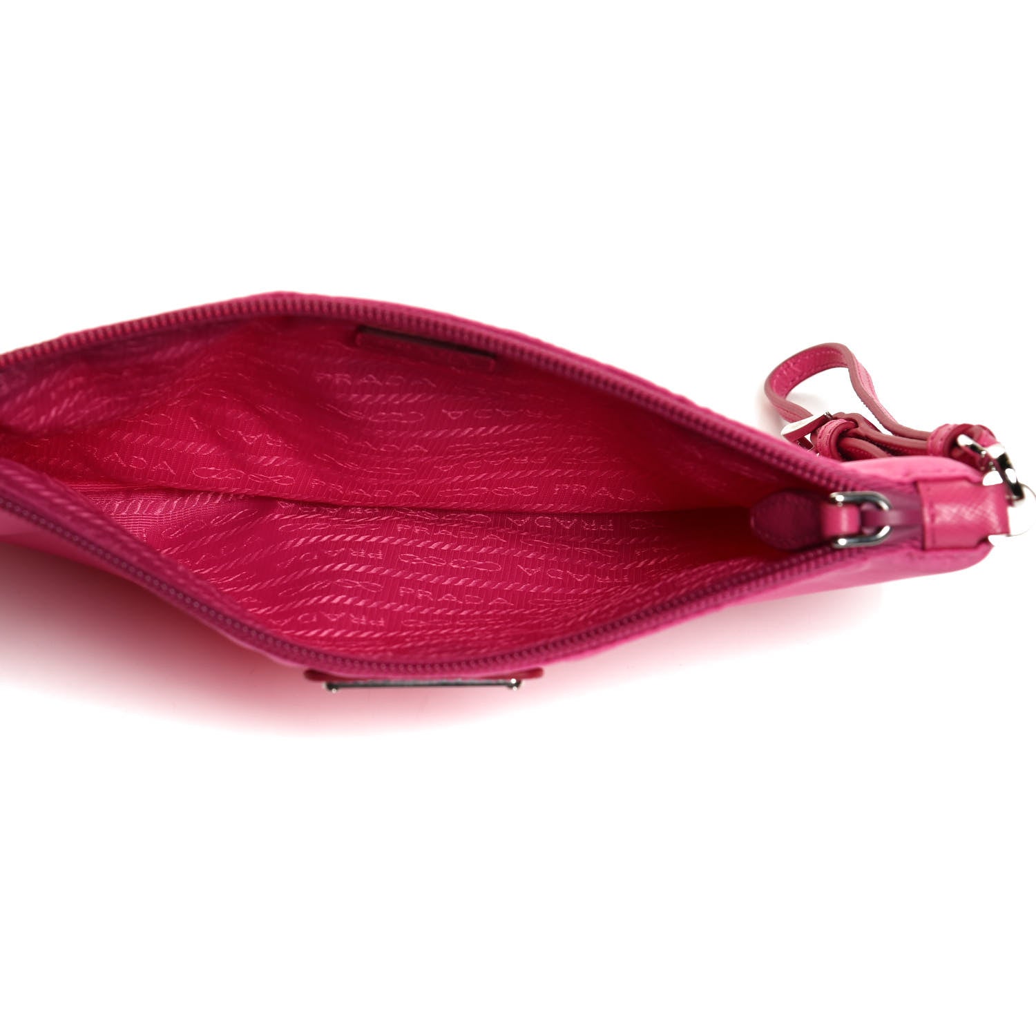 Prada Tessuto Nylon Saffiano Wristlet Fuxia 7 of 10