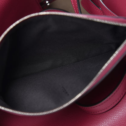 Fendi Vitello Vienna Enamel F is Fendi Shopping Tote Black Cherry Taupe 9 of 13