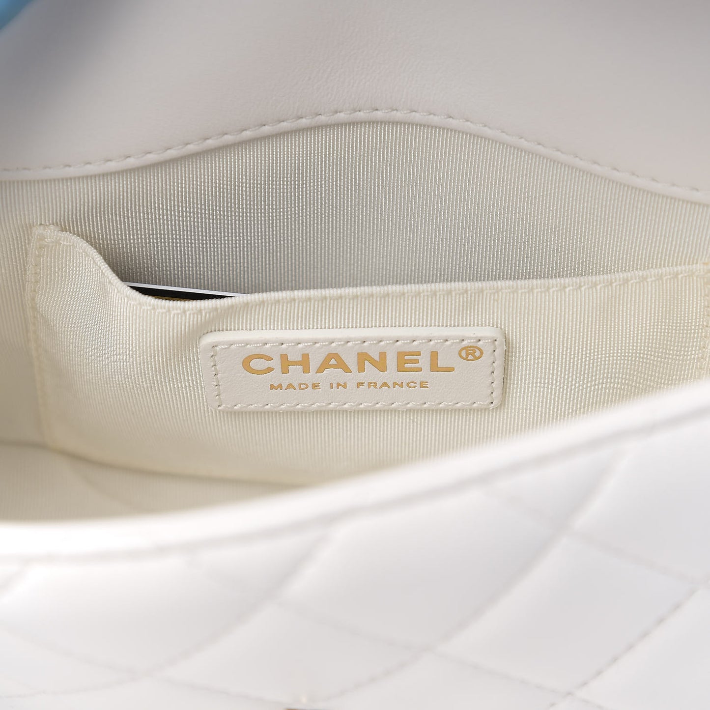 Lambskin Quilted Small My Precious Flap White