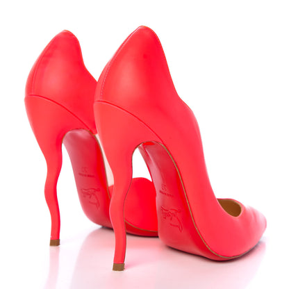Christian Louboutin Fluo Mat Jazz Calfskin Dalida 120 Pumps 37 Orange White 4 of 16