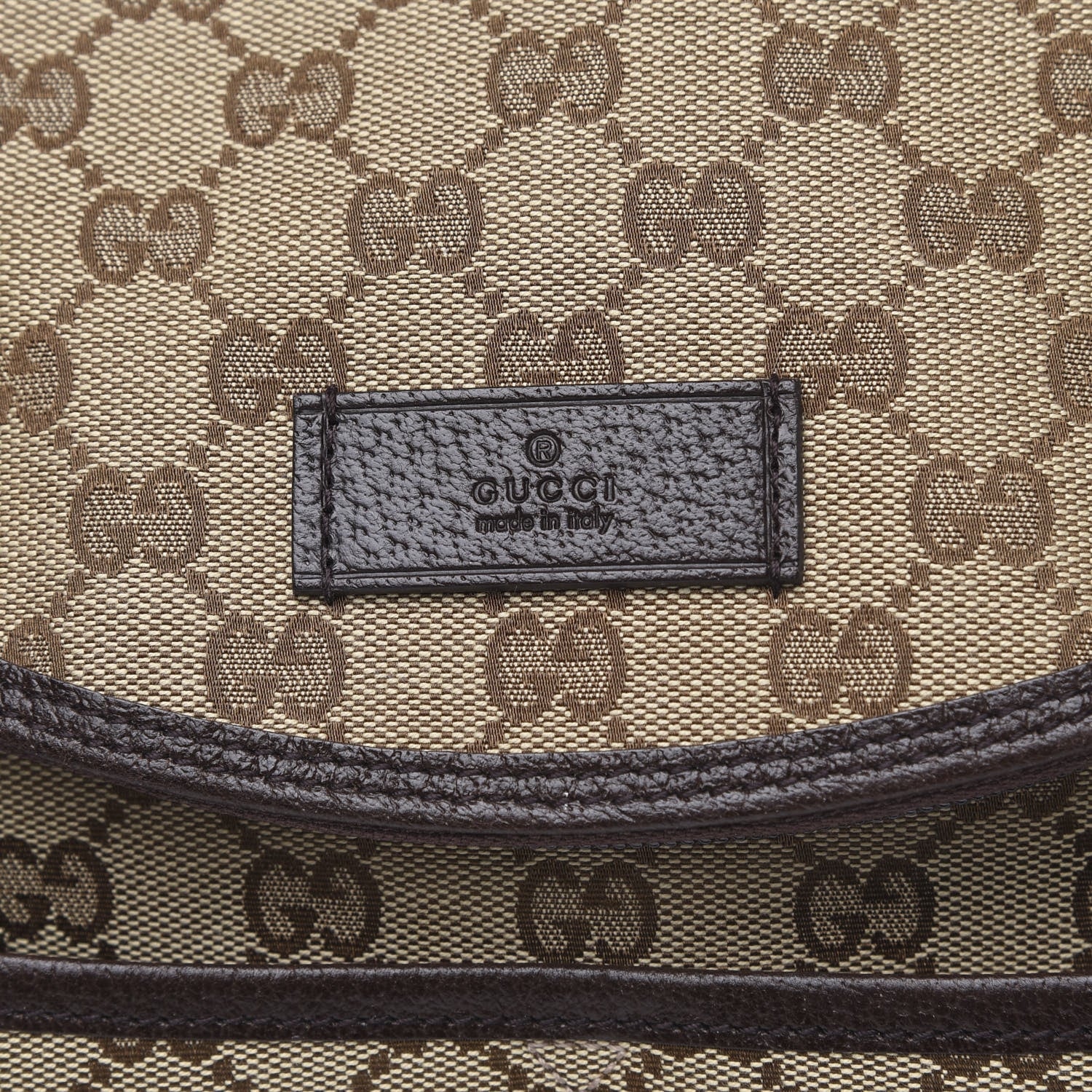 Gucci Monogram Natural Pigskin Large Diaper Bag Beige Ebony Cocoa Dark Chocolate 7 of 10