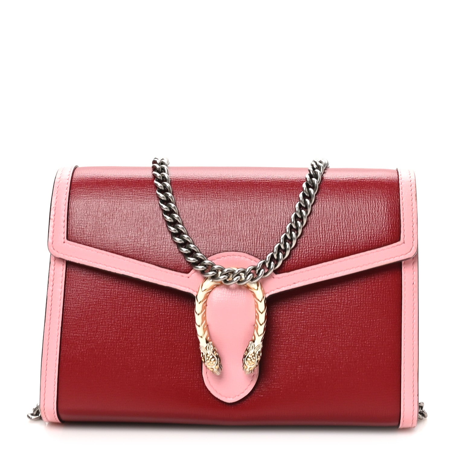 Gucci Azalea Calfskin Enamel Mini Dionysus Chain Wallet New Cherry Red Wild Rose Off White 1 of 11