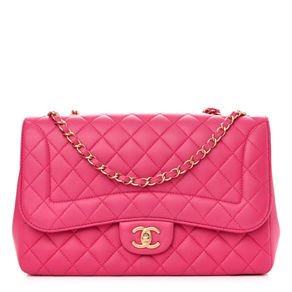 Chanel Lambskin Quilted Jumbo Mademoiselle Chic Flap Fuchsia 1 of 11