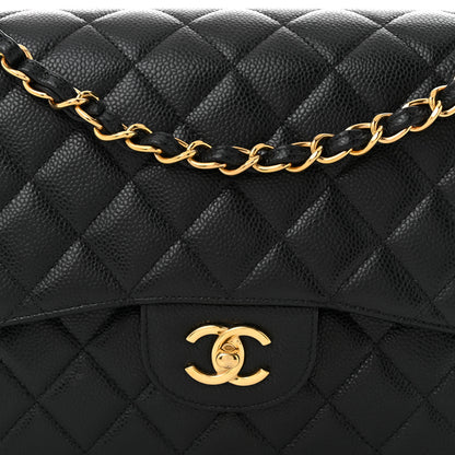 Chanel Caviar Quilted Jumbo Double Flap Black 8 of 11
