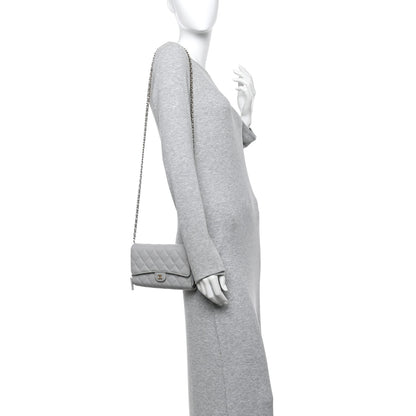 Chanel Caviar Quilted Phone Holder Wallet on Removable Chain Grey 2 of 13