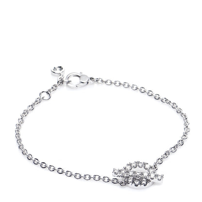 Hermes 18K White Gold Diamond Finesse Bracelet SH 1 of 7