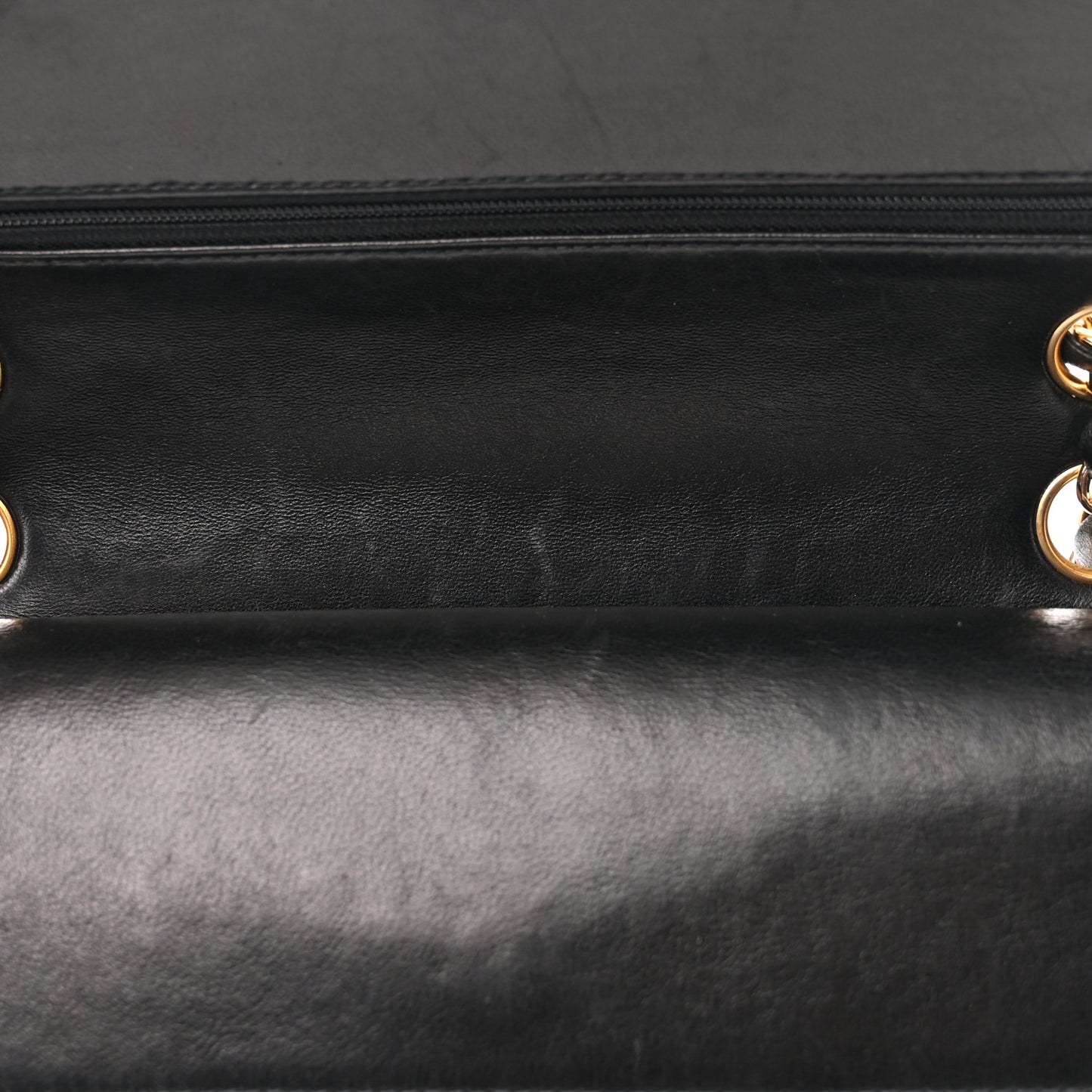 Lambskin Quilted Medium Double Flap Black