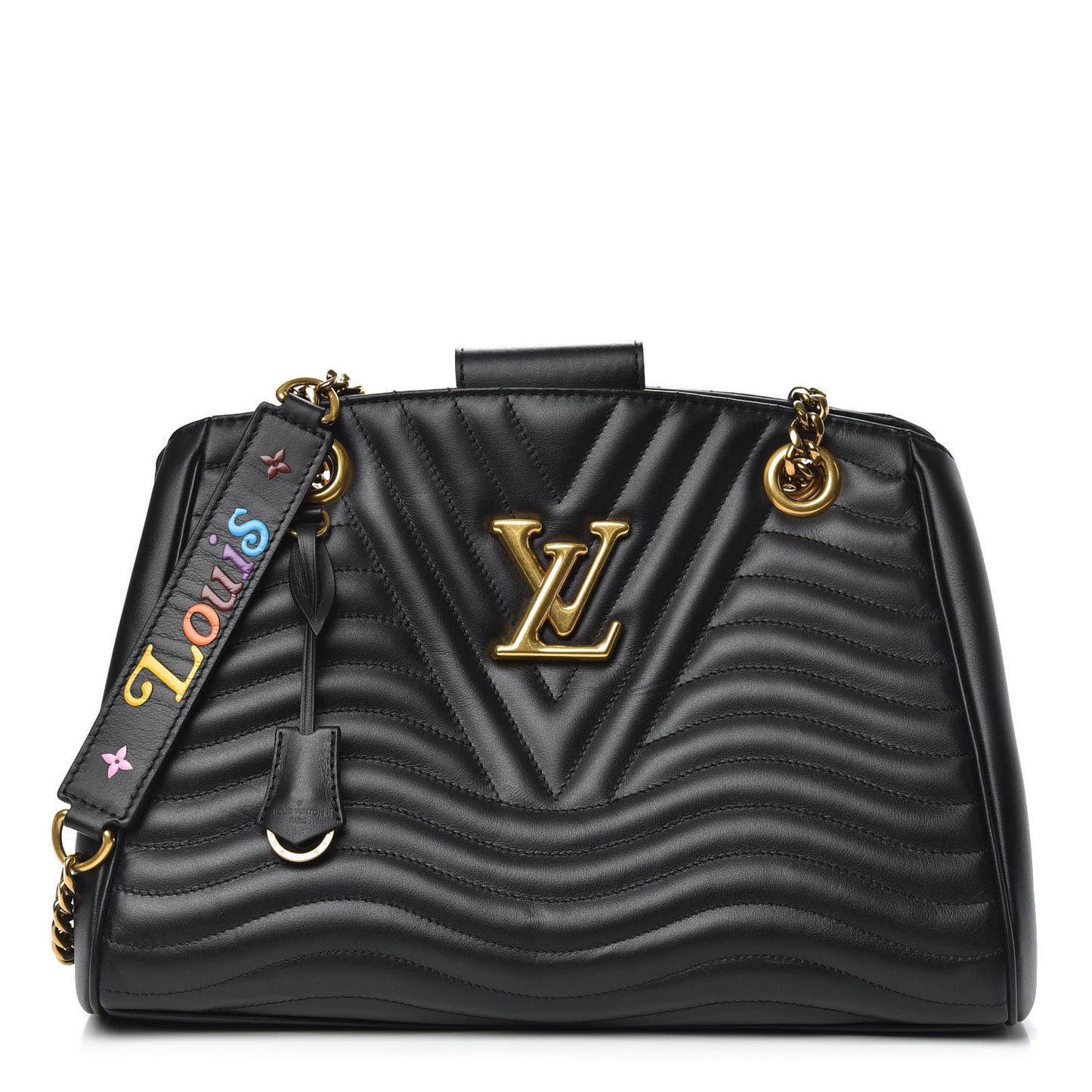 Calfskin New Wave Chain Tote Black