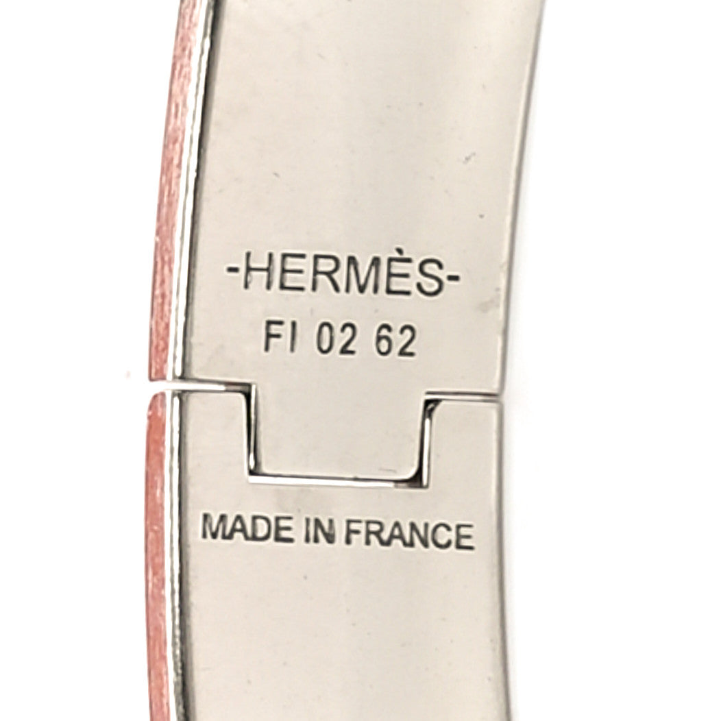 Enamel Narrow Clic Clac H Bracelet PM Marron Glace
