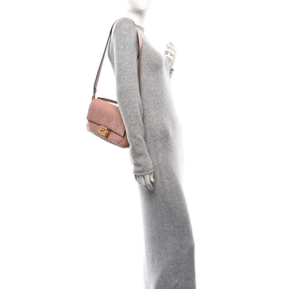 Fendi Nappa FF 1974 Embossed Baguette Rosa Bourbon 2 of 11