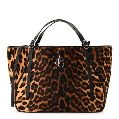 Jimmy Choo Pony Hair Leopard Print Large Varenne Tote Bag Natural 1 of 12