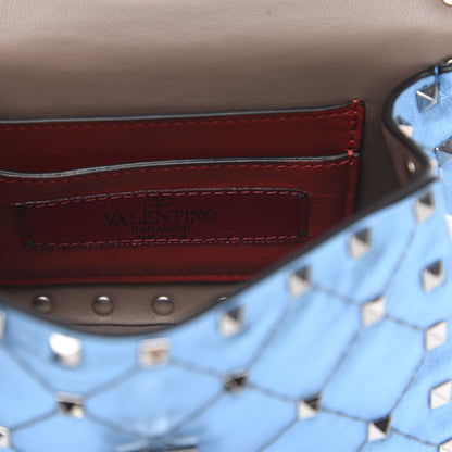 Valentino Garavani Metallic Nappa Micro Rockstud Spike Shoulder Bag Cerulean 6 of 9