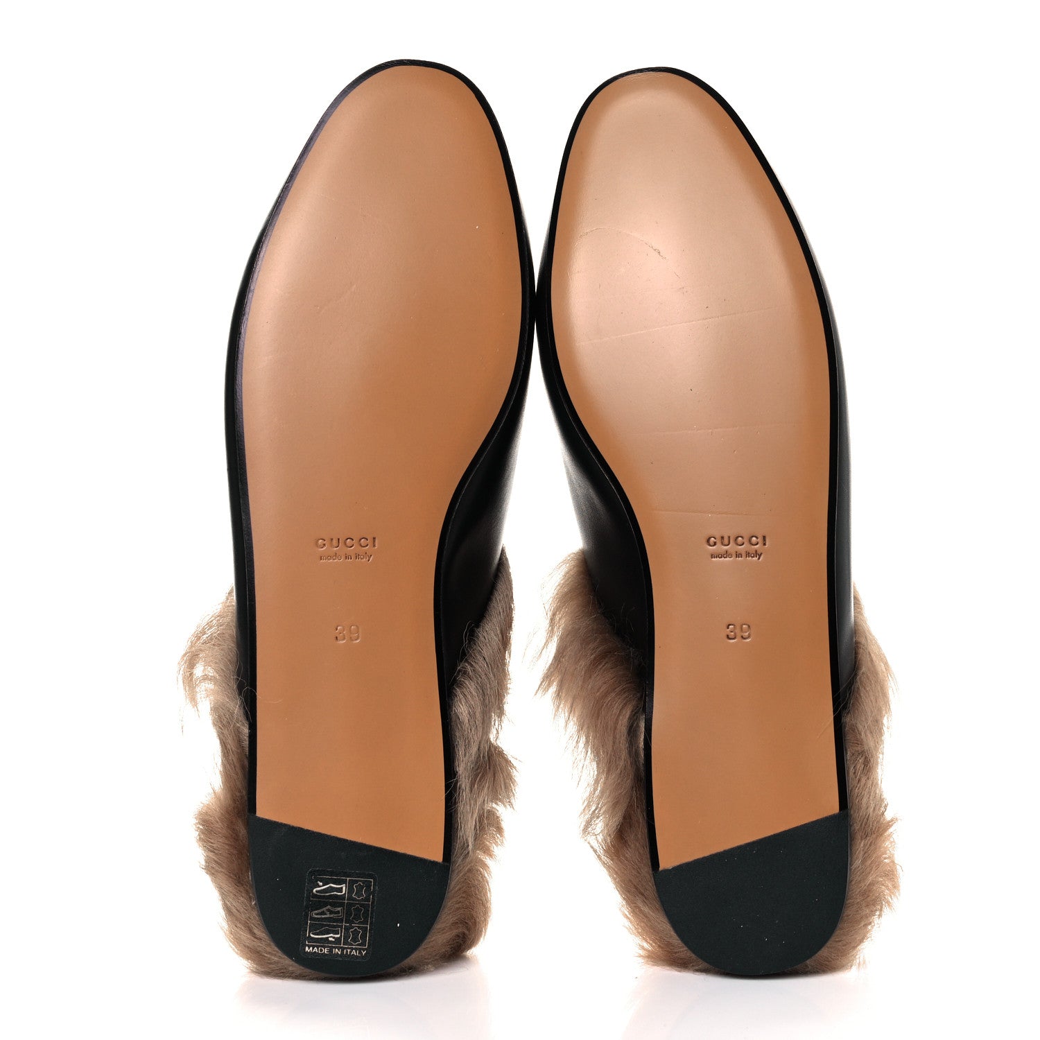 Gucci Calfskin Fur Womens Princetown Slippers 39 Black 5 of 8