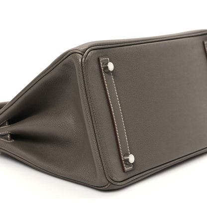 Hermes Epsom Verso Birkin 30 Etoupe Bleu Izmir 10 of 12