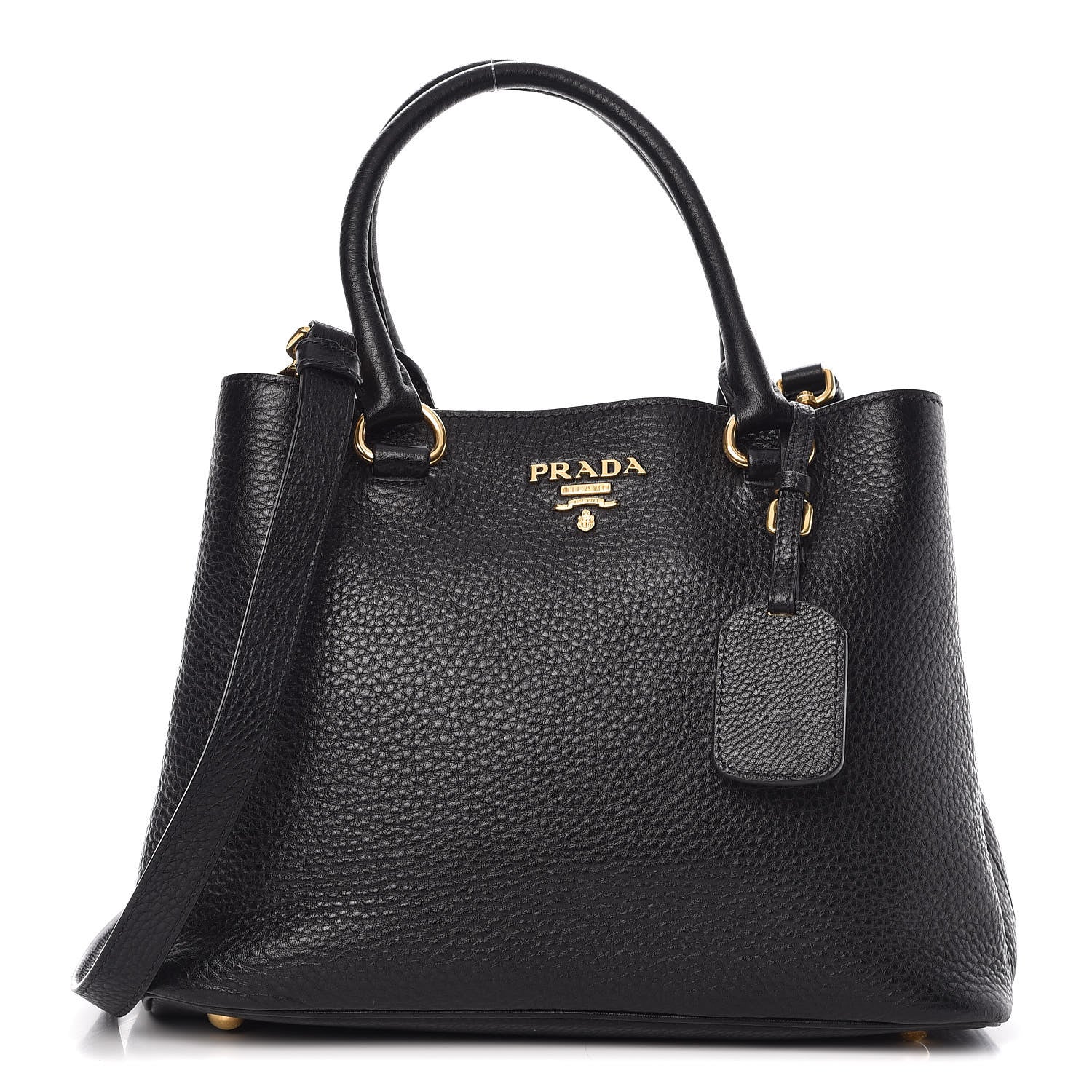 Prada Vitello Phenix Top Handle Bag Black 1 of 8
