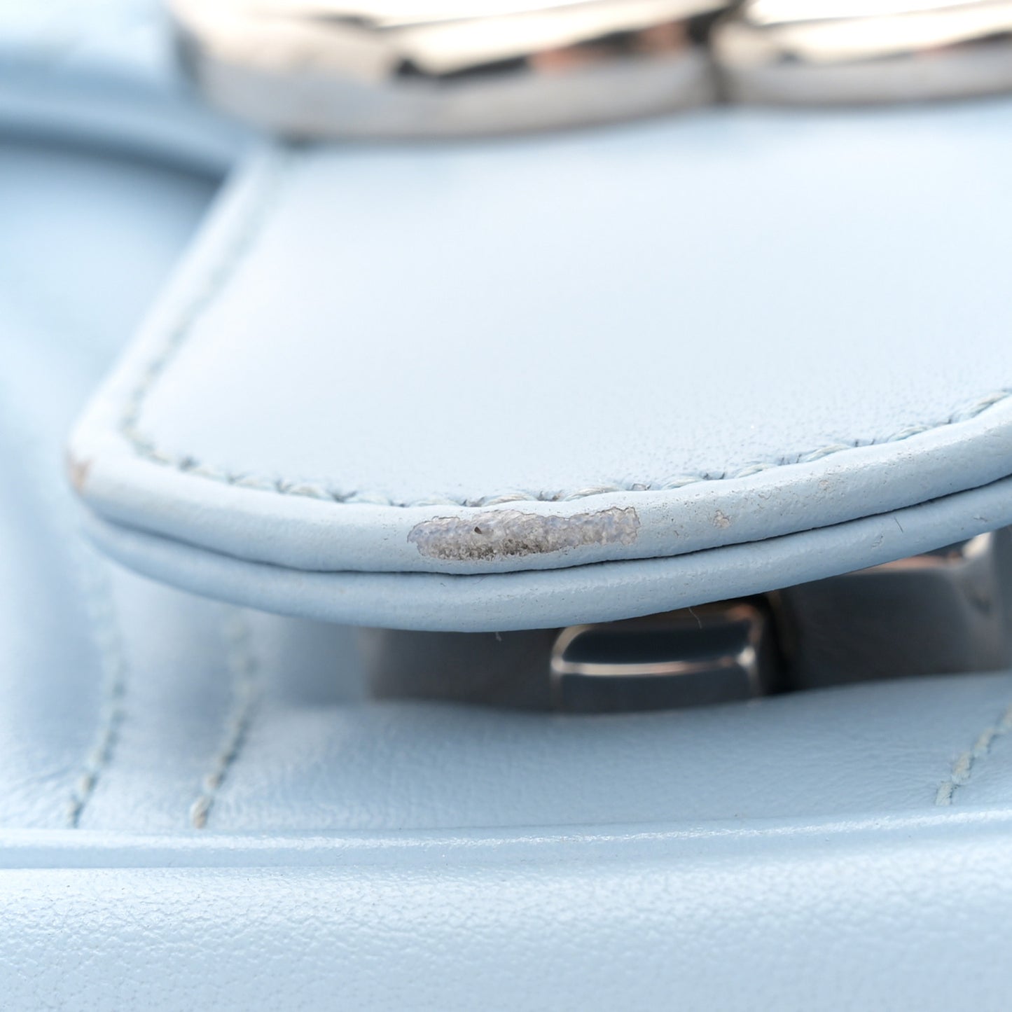 Calfskin Matelasse Mini GG Marmont Shoulder Bag Porcelain Light Blue