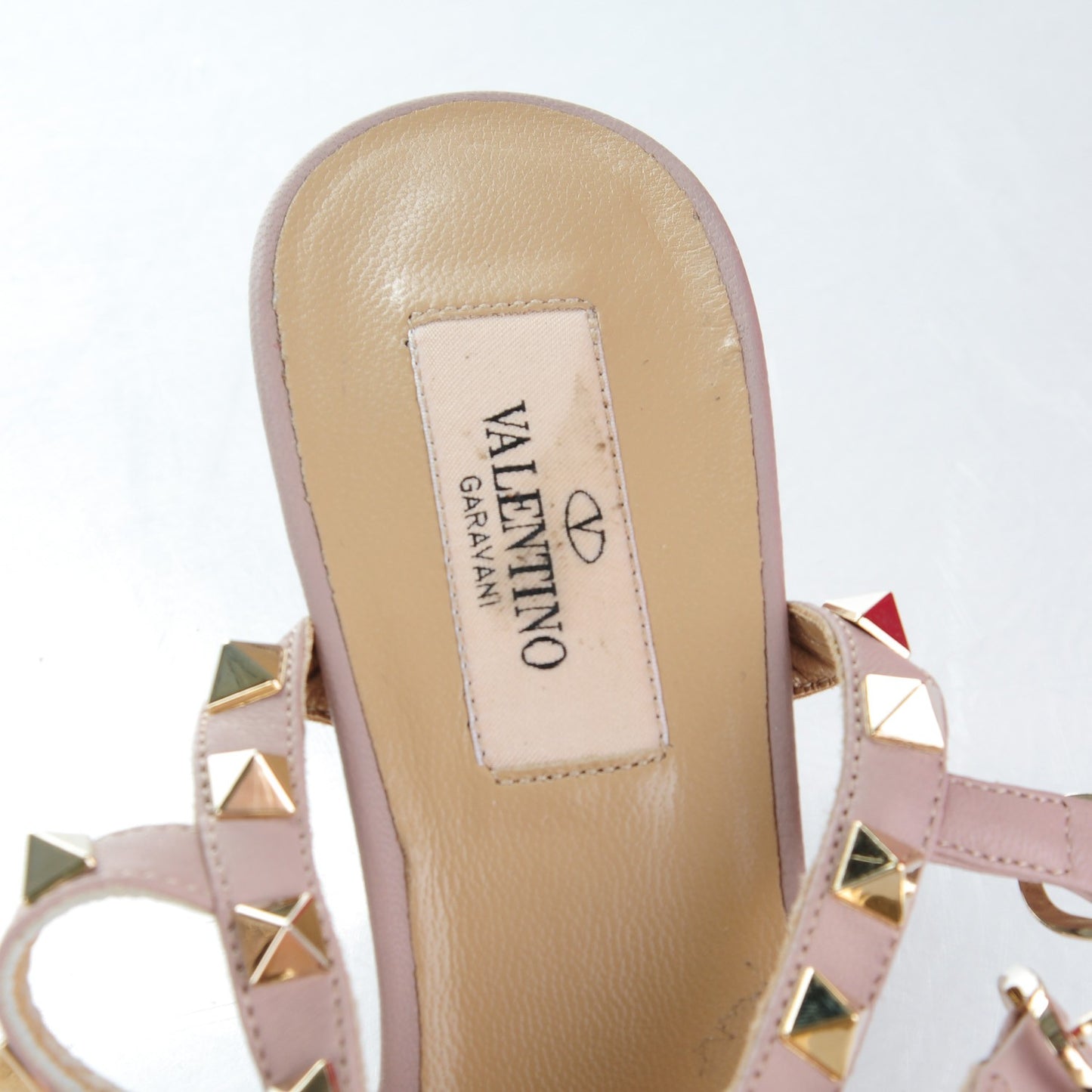 Nappa Rockstud Ankle Strap 65mm Pumps 37.5 English Red Poudre