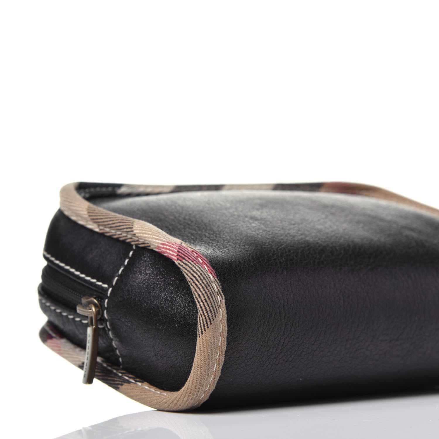 Burberry Calfskin Nova Check Cosmetic Pouch Black 8 of 10