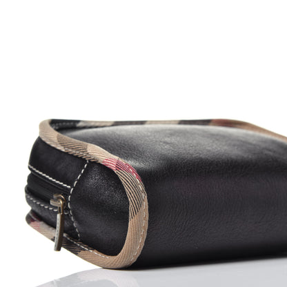 Burberry Calfskin Nova Check Cosmetic Pouch Black 8 of 10