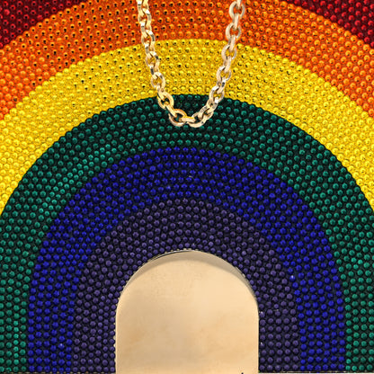 Judith Leiber Crystal Rainbow Minaudiere Clutch Gold Multicolor 8 of 10