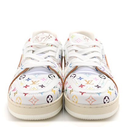 Louis Vuitton LV X TM Calfskin Monogram Multicolor Womens LV Trainer Sneakers 38.5 White 3 of 10