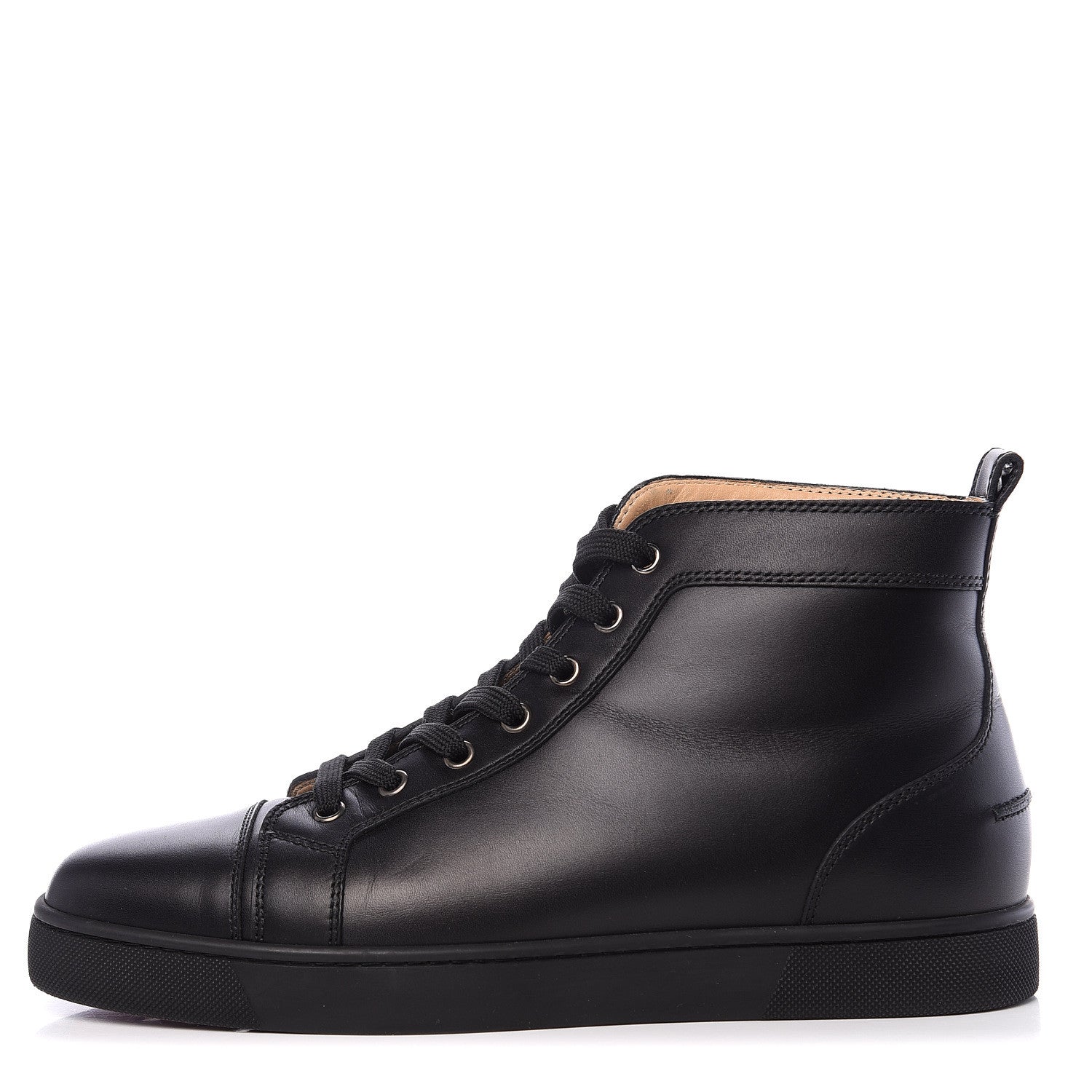 Christian Louboutin Calfskin Mens Louis Flat Sneakers 41.5 Black 1 of 9