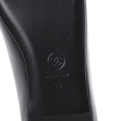 Chanel Lambskin CC Mocassin Loafers 38 Black 7 of 7