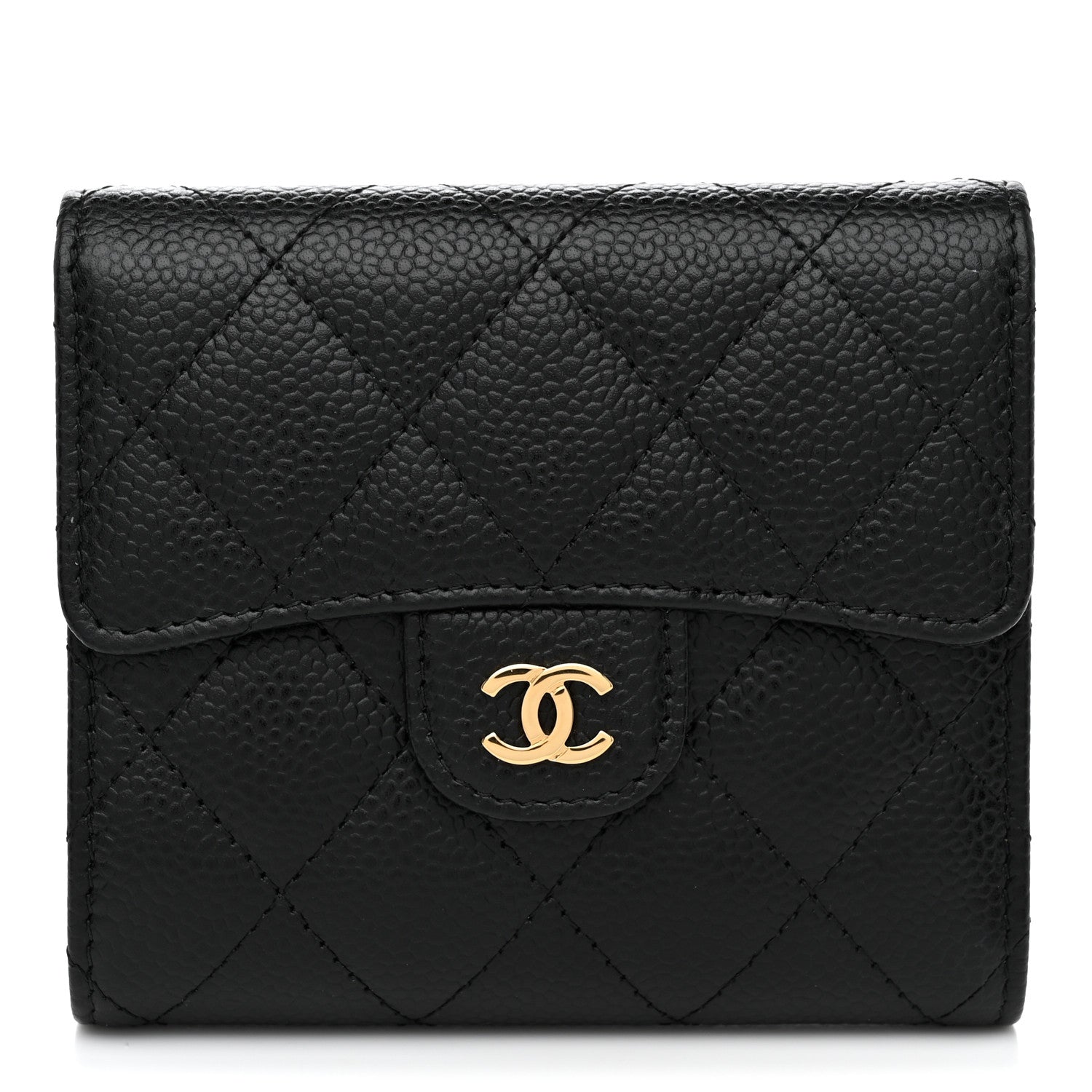 Chanel Caviar Quilted Compact Flap Wallet Black 1 of 8