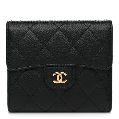 Chanel Caviar Quilted Compact Flap Wallet Black 1 of 8