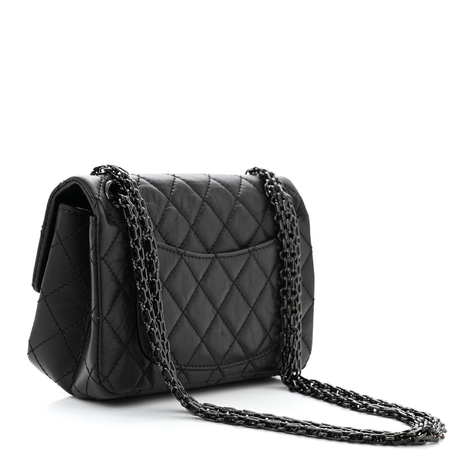 Chanel Aged Calfskin Quilted 2.55 Reissue Mini Flap So Black 3 of 11
