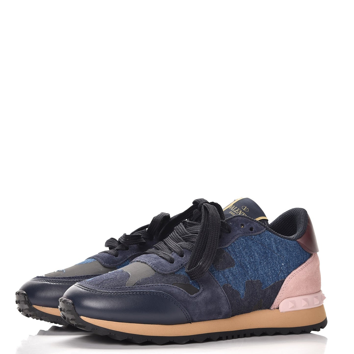 Denim Suede Camouflage Womens Rockrunner Sneakers 38 Marine