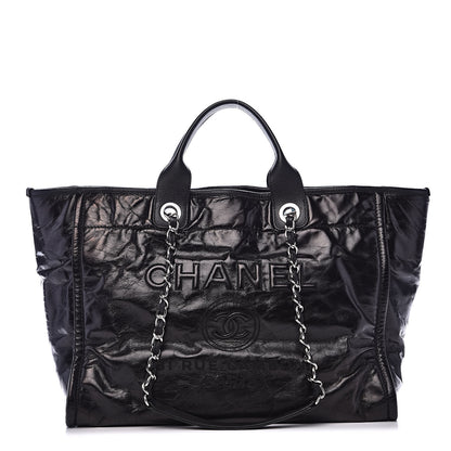 Chanel Glazed Calfskin Large Deauville Tote Black 1 of 12