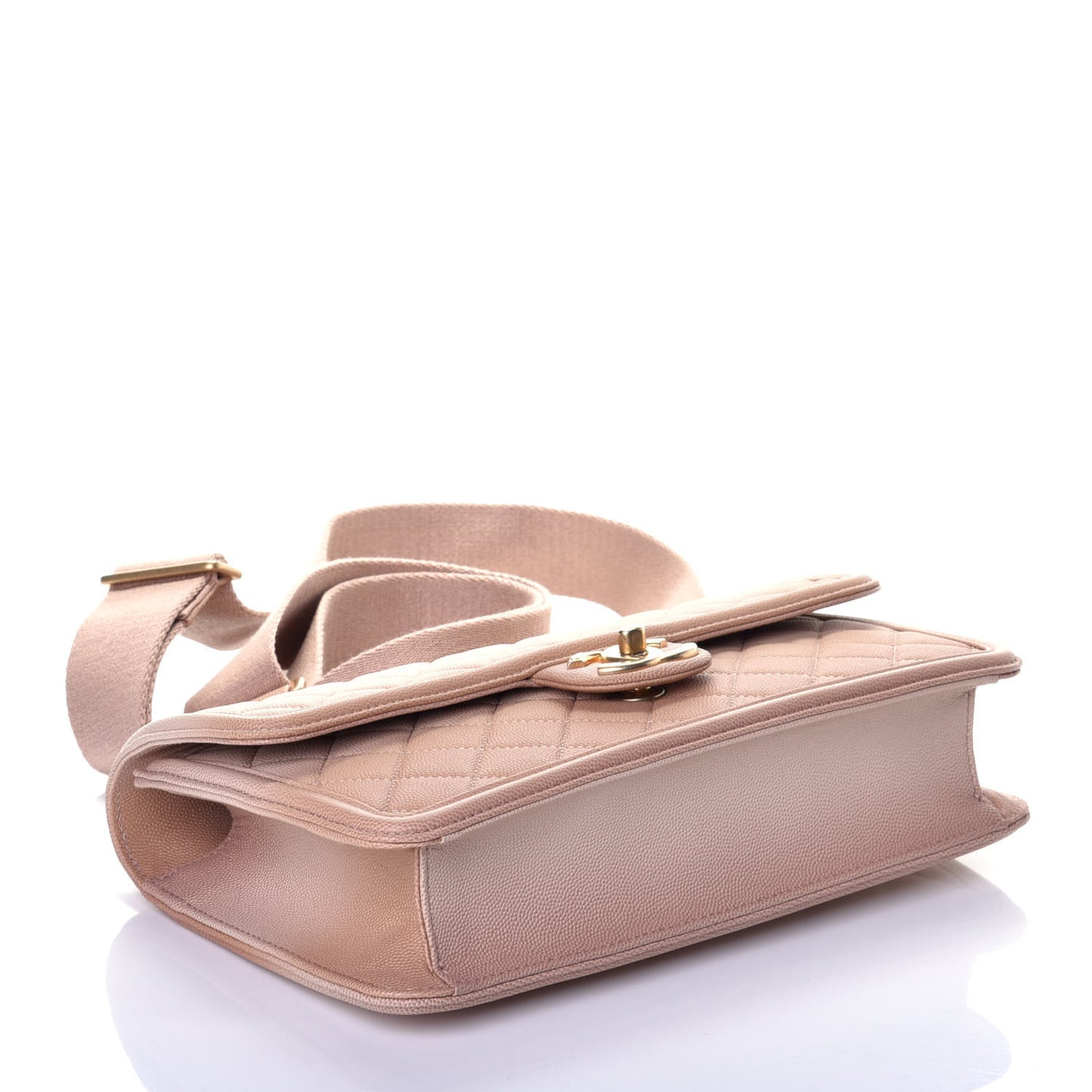 Caviar Quilted Medium Sunset On The Sea Flap Beige