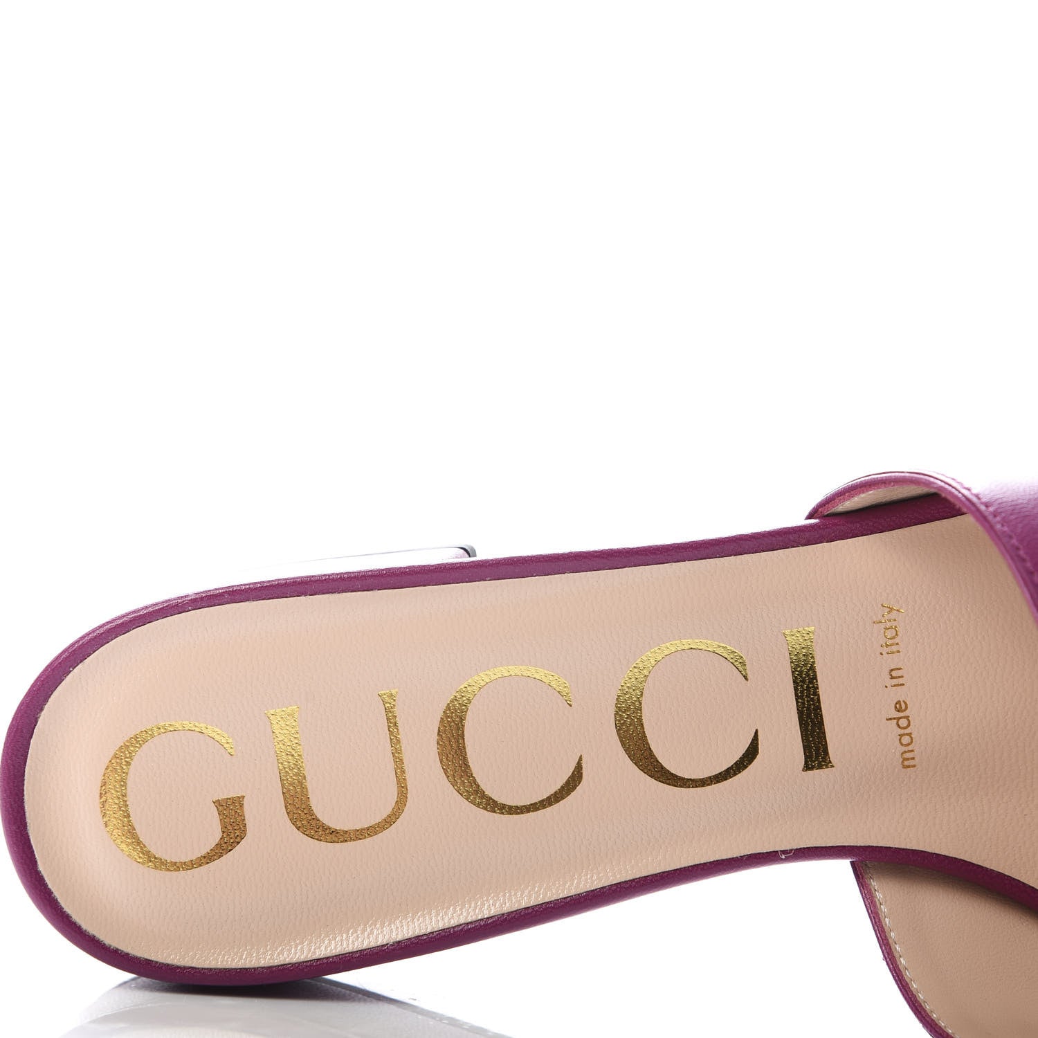 Gucci Malaga Kid Zumi Mid Heel Slide Sandals 38 Fucsia 80 7 of 10