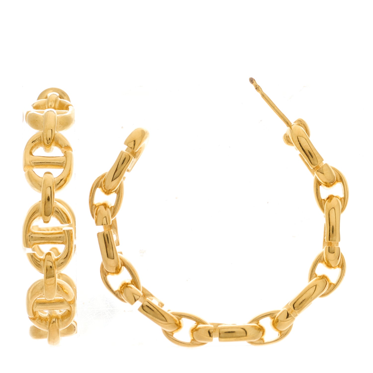 Christian Dior CHRISTIAN DIOR Metal Hoop Earrings Aged Gold 1 of 5