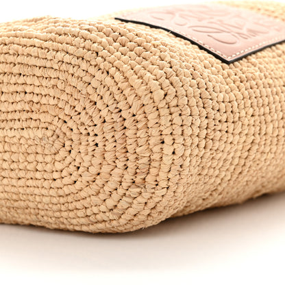 Loewe Calfskin Raffia Anagram Paulas Ibiza Pochette Bag Natural Tan 10 of 13