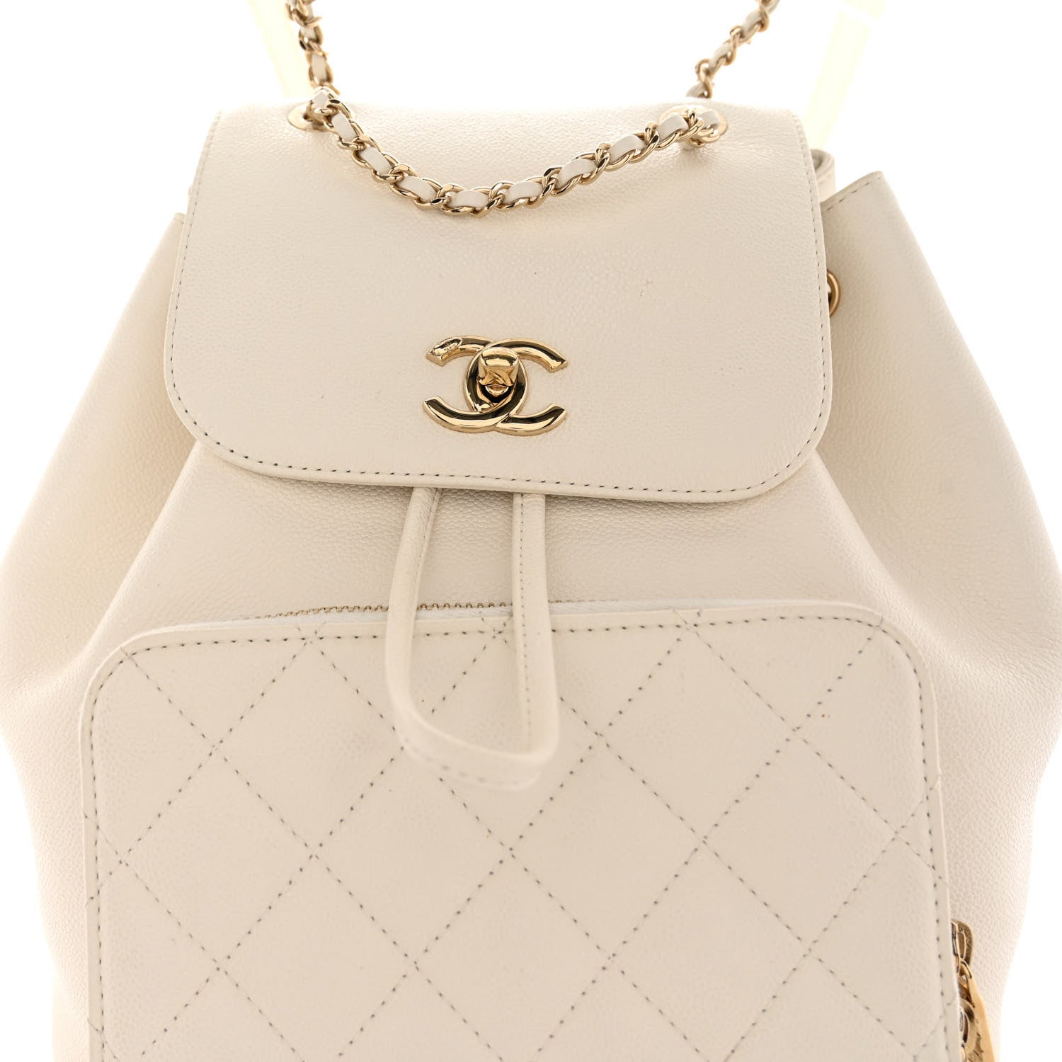 Chanel Caviar Quilted Business Affinity Backpack White 8 of 10
