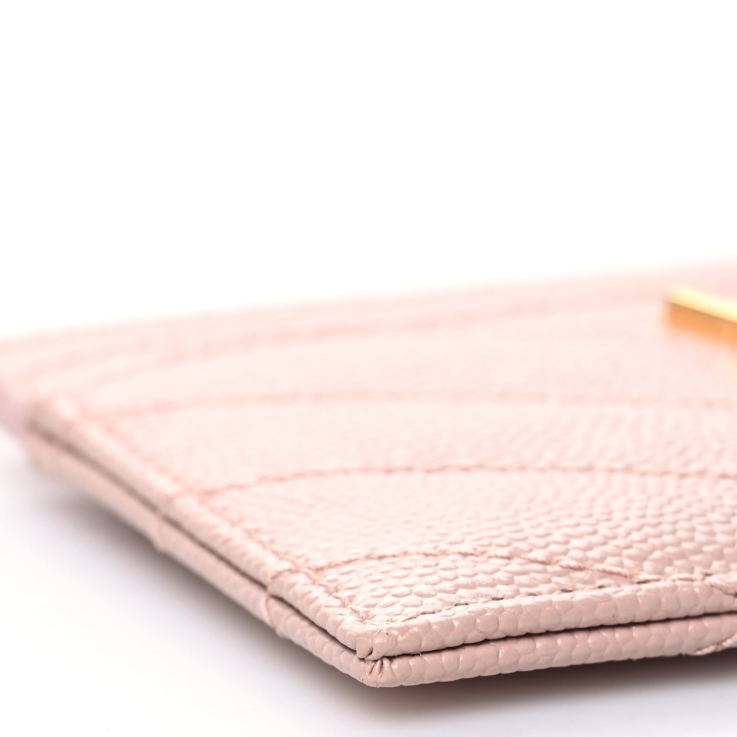Grain De Poudre Matelasse Chevron Monogram Credit Card Case Pale Pink